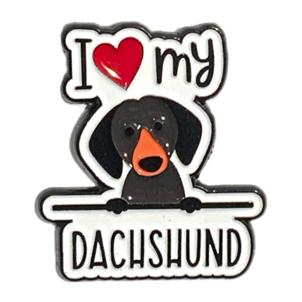 New! I Love My Dachshund Weiner Dog Enamel Pin Brooch